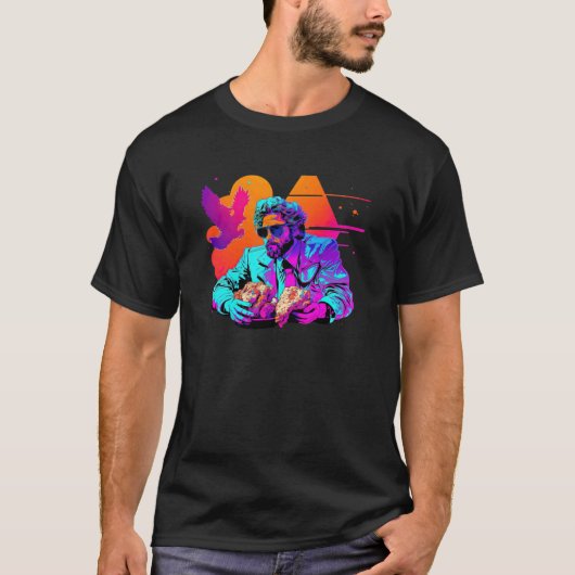 フライドチキン シンスウェーブ 80年代 レトロウェーブ風 Tシャツ (正面)