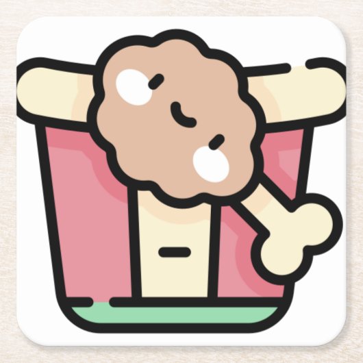 フライドチキン スクエアペーパーコースター (正面)