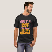フライドチキン+フライ+ファストフードが大好きな少年 Tシャツ (正面フル)