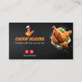 フライドチキン | ミニマリストのダークバーコード 名刺 (裏面)