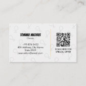 フライドチキン | ミニマリストのダークバーコード 名刺 (正面)