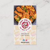 フライドチキン | 明るいモダンバーコード 名刺 (裏面)