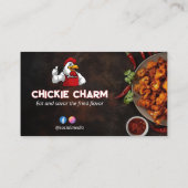 フライドチキン | 赤いダークバーコード 名刺 (裏面)