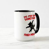 フライドプシcat – クリスマスバケーションおもしろい引用文 マグカップ (正面右)