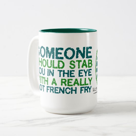 フライドポテトが付いているあなたの目の刺して下さい: 泡立ったマグ ツートーンマグカップ (正面左)