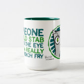 フライドポテトが付いているあなたの目の刺して下さい: 泡立ったマグ ツートーンマグカップ (中央)