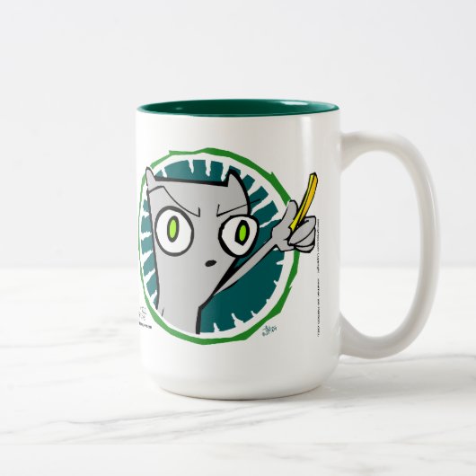 フライドポテトが付いているあなたの目の刺して下さい: 泡立ったマグ ツートーンマグカップ (右)