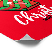 フライドポテトでカスタマイズ可能なフランスのクリスマス ポスター (角)