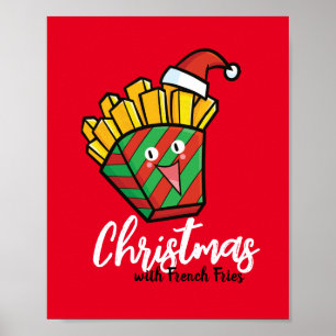 フライドポテトでカスタマイズ可能なフランスのクリスマス ポスター