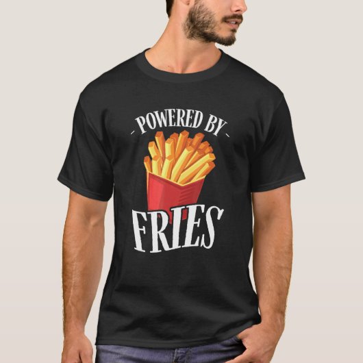 フライドポテトで揚げたファストフードを動力に Tシャツ (正面)