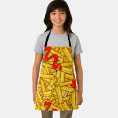 フライドポテトとケチャップおもしろいアニメ エプロン (インサイチュ)