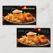フライドポテトとチャウダーと魚のフライのディナー 名刺 (正面/裏面)