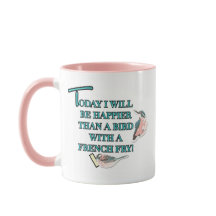 フライドポテトのマグを持つ鳥より幸せ