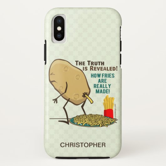 フライドポテトの実際の作り方Add Name Case-Mate iPhoneケース (裏面)