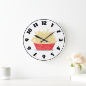 フライドポテトの時計のバスケット ラージ壁時計 (ホーム)