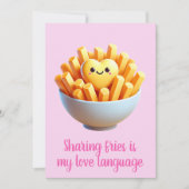 フライドポテトをシェアするのは私の愛の言葉 面白いバレンタイン シーズンカード (正面)
