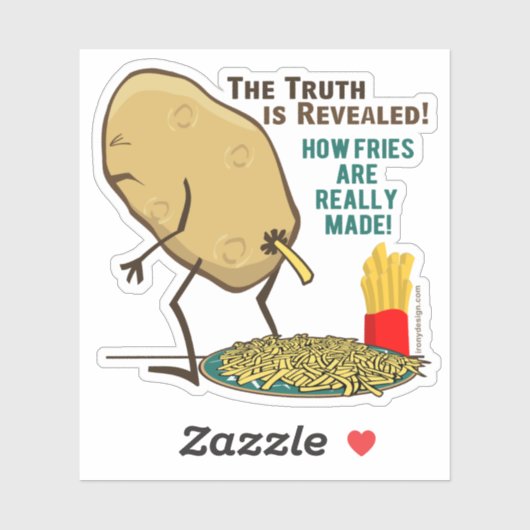 フライドポテトを実際にコンターカットする方法 シール (シート)