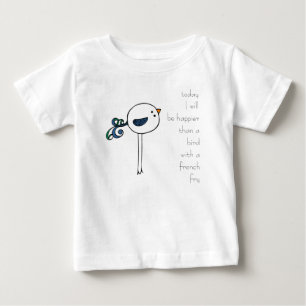 フライドポテトを持つ鳥より幸せ ベビーTシャツ
