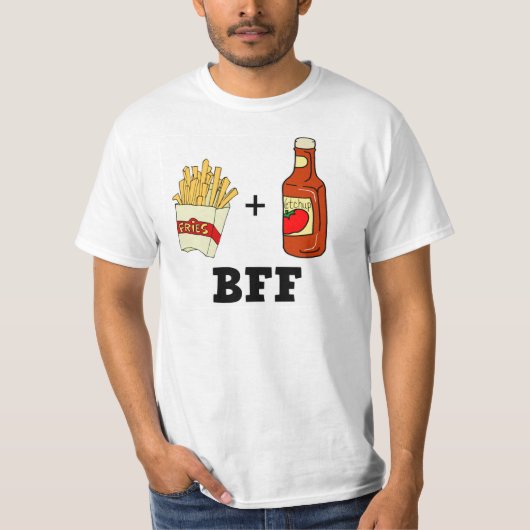 フライドポテト及びケチャップBFF Tシャツ (正面)
