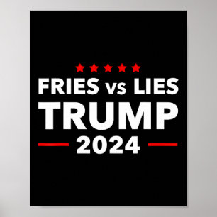 フライドポテト対嘘 トランプ 2024 フレンチフライドポテト トランプ ヴァンス ポスター