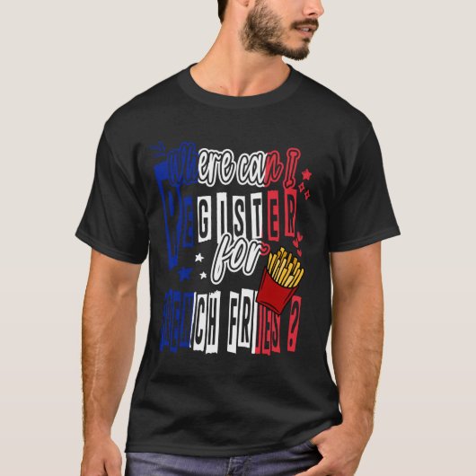 フライドポンムフリフランスのットの登録の場所 Tシャツ (正面)