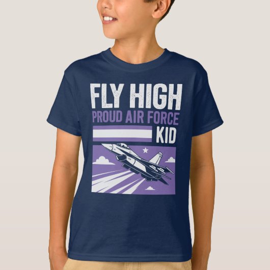 フライハイ誇りを持った- Air Force Kid Tシャツ (正面)