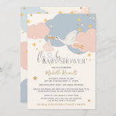 『フライバイ』のこうりで運転女の子のベビーシャワー 招待状 (正面/裏面)