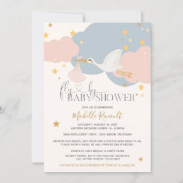 『フライバイ』のこうりで運転女の子のベビーシャワー 招待状