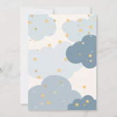 『フライバイ』のコウノトリで運転 – 男の子のベビーシャワー 招待状 (裏面)