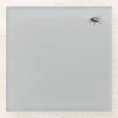 フライバディ灰色ガラスコースター ガラスコースター (正面)