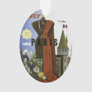 フライパリフランスヴィンテージ旅行ポスター オーナメント