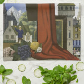 フライパリフランスヴィンテージ旅行ポスター キッチンタオル (折り畳み)