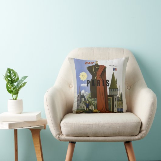 フライパリフランスヴィンテージ旅行ポスター クッション (椅子)