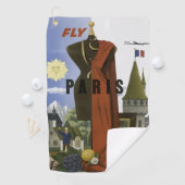 フライパリフランスヴィンテージ旅行ポスター ゴルフタオル (インサイチュ)