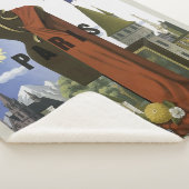 フライパリフランスヴィンテージ旅行ポスター シェルパブランケット (3/4)