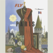 フライパリフランスヴィンテージ旅行ポスター シール (正面)