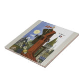 フライパリフランスヴィンテージ旅行ポスター タイル (側面)