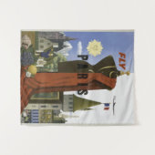 フライパリフランスヴィンテージ旅行ポスター タペストリー (正面(横))