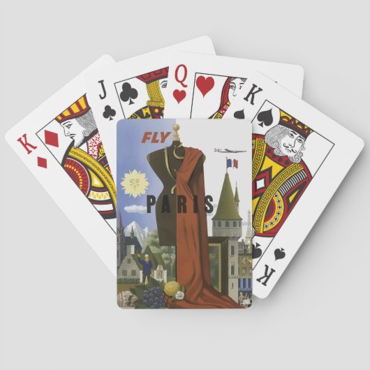 フライパリフランスヴィンテージ旅行ポスター トランプ (裏面)