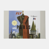 フライパリフランスヴィンテージ旅行ポスター ドアマット (正面)