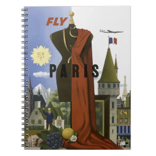 フライパリフランスヴィンテージ旅行ポスター ノートブック