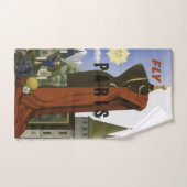 フライパリフランスヴィンテージ旅行ポスター バスタオルセット (ハンドタオル)