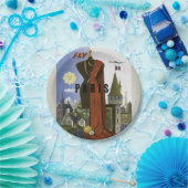 フライパリフランスヴィンテージ旅行ポスター ペーパープレート (パーティー)