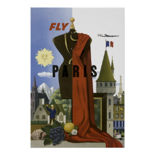 フライパリフランスヴィンテージ旅行ポスター ポスター