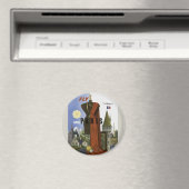 フライパリフランスヴィンテージ旅行ポスター マグネット (インサイチュ (食洗機))