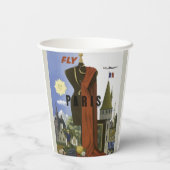 フライパリフランスヴィンテージ旅行ポスター 紙コップ (裏面)