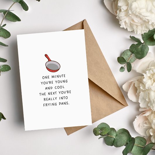 フライパンおもしろい誕生日カード シーズンカード
