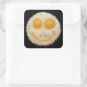 フライパンに入れた卵2個(スマイル) スクエアシール (バッグ)