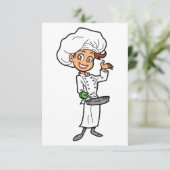 フライパンを持つ女性の料理人 招待状 (スタンド正面)