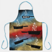 フライパンパーソナライズされたキッチン エプロン (正面)